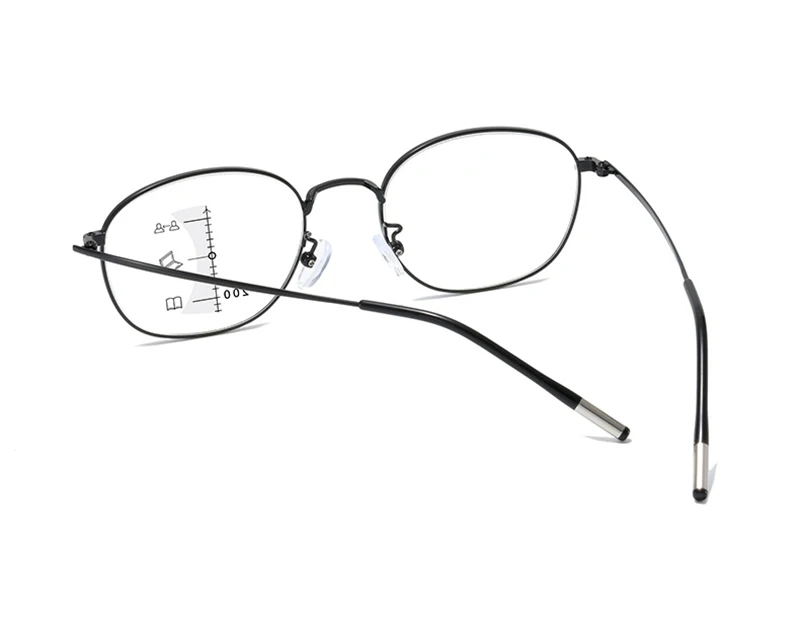 Luxus Kleine Metall Lesebrille Männer Frauen Klassische Schwarz Presbyopie Brille Männlichen Anti-blau Licht Multifokale Gläser – Detail 13
