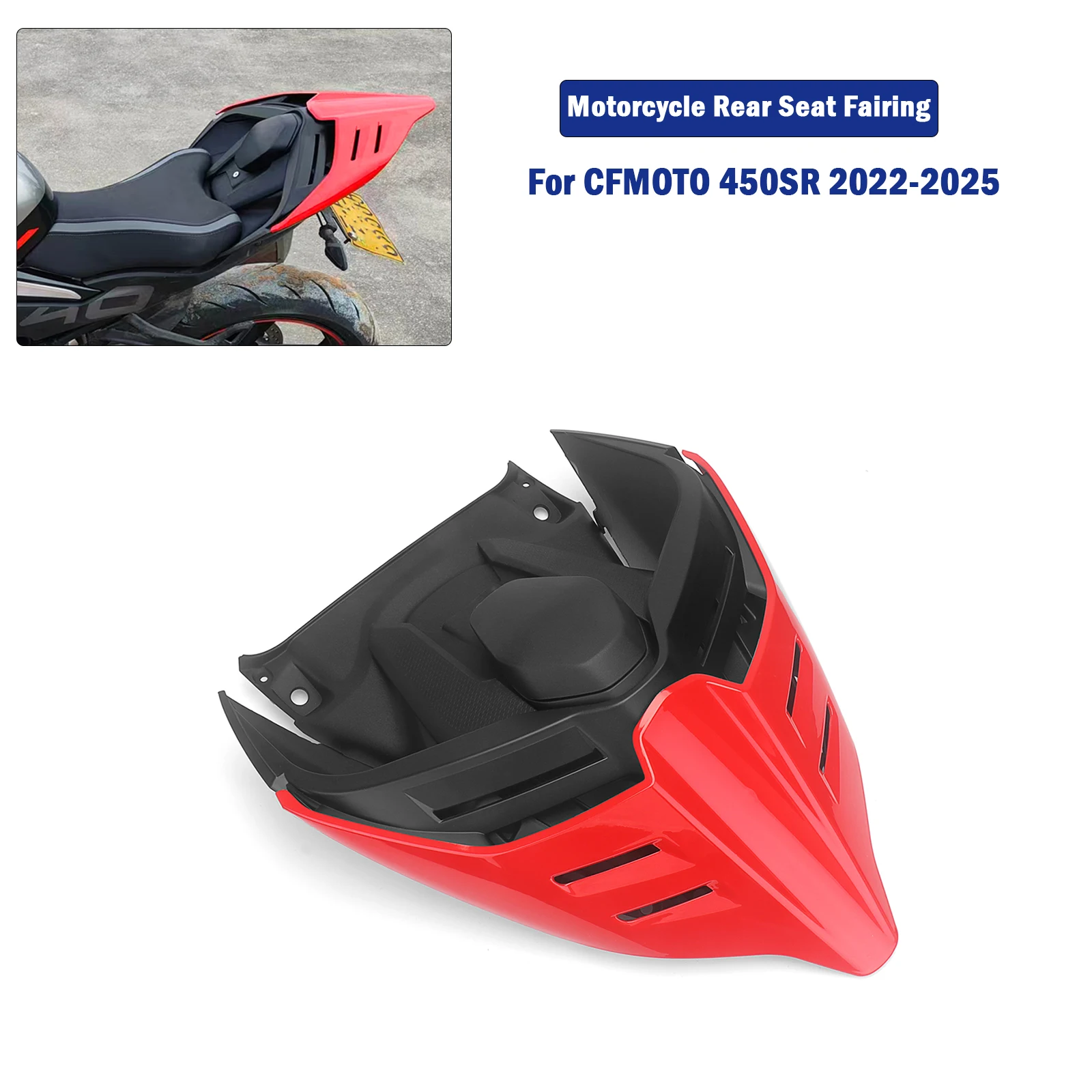 For CFMOTO CF450SR 450 SR Motorcycle Rear Passenger Seat Cover Hump Fairing 450SR Rear Seat Cover Replacement parts 2021-2025
