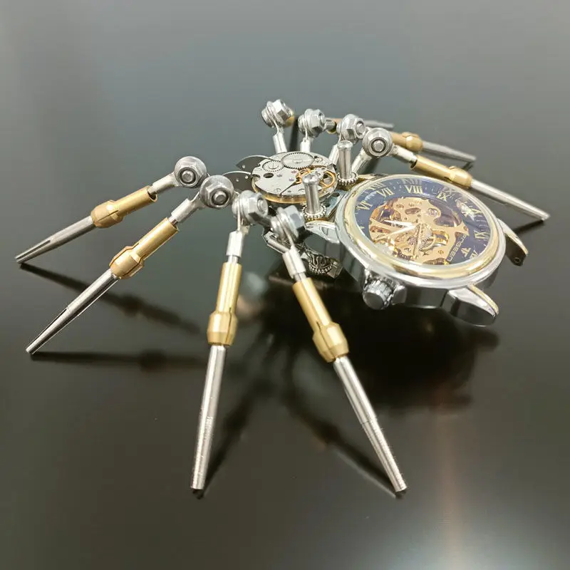 Mechanical spider static model mechanical hollow watch mechanical clock high-end jewelry metal toy finished desktop decoration