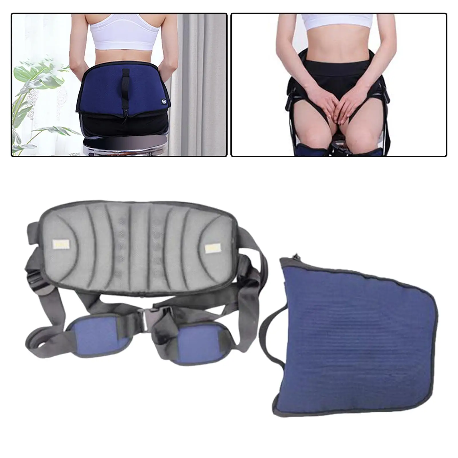Ergonomic Posture Corrector Belt for Sitting Back Support Lower Back Pain Relief Adjustable Brace for Home Office Work Blue