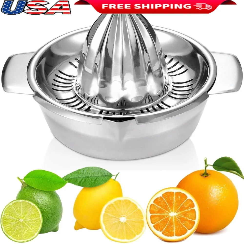 

Manual Citrus Juicer Squeezer 304 Stainless Steel Handheld Press Lemon Orange Grapefruit Effective Juice Extraction