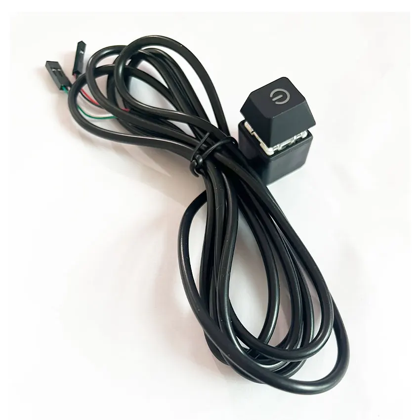 Computer Desktop Switch PC Motherboard External Start Led Light PC Power ON/OFF Button 2M Extension Cable Computer Accessories