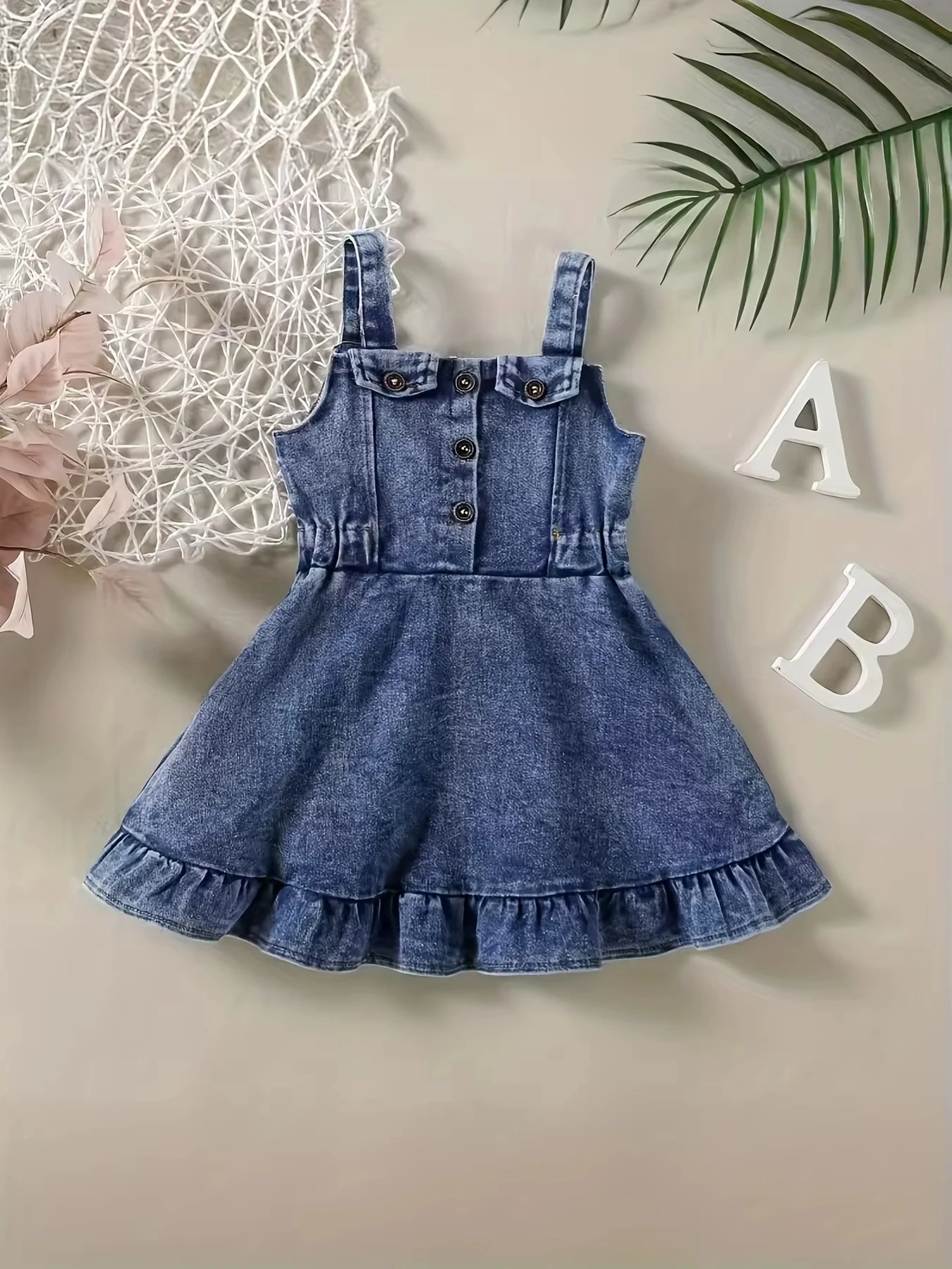 

Baby Girl's Denim Romper Dress Infant Backless Overalls Clothing Kids Fashion Outfit Baby Girl's Clothing