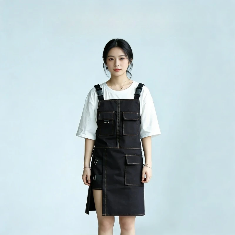 

Denim Apron Work Apron for Men and Women Milk Tea Shop Hairstylist Gardening Restaurant Waiter Work Clothes Apron Kitchen