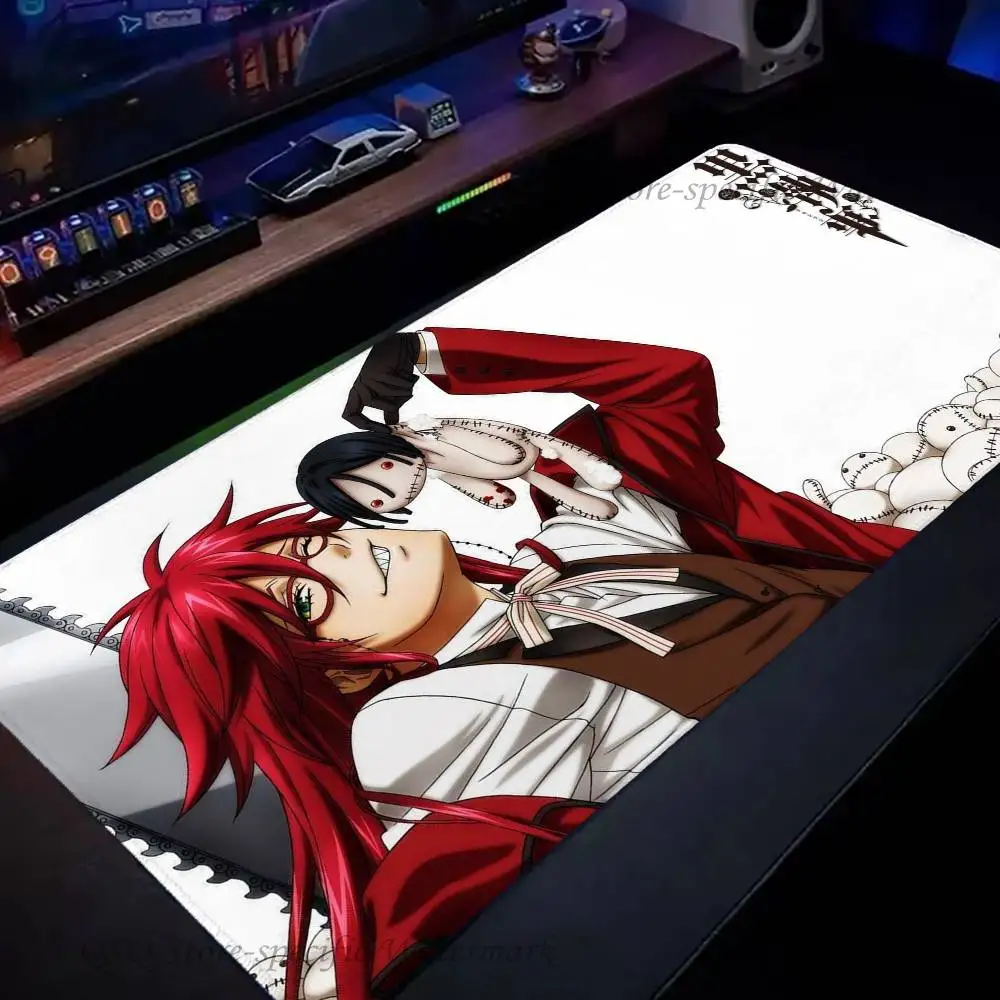 Grell Sutcliff Anime Black B-Butler Mousepad Non-slip Suitable For Office Computers Laptops E-sports Game Desk Mats XXL Keyboard