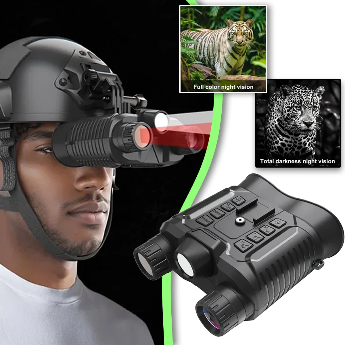 

NV8161 head-mounted night vision device 4K large screen HD digital 8x digital zoom binocular tactical helmet infrared hunting te