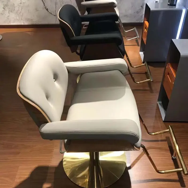 

Vintage Premium Barber Chair Modern Nordic Elegant Luxury Chairs Simple Professional Taboret Kosmetyczny Salon Furniture