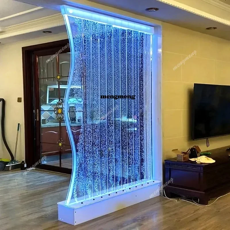 

Декоративная акриловая водяная стена S-образной формы с RGB LED подсветкой, изменяющей цвета, для гостиниц и современного домашнего декора