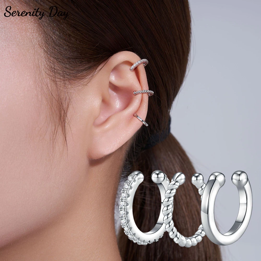 

Serenity 1.2mm All Moissanite Earrings for Women Men S925 Sterling Silver Open Clip Ear No Hole Wear Girl Gift Jewelry 6pcs/Set