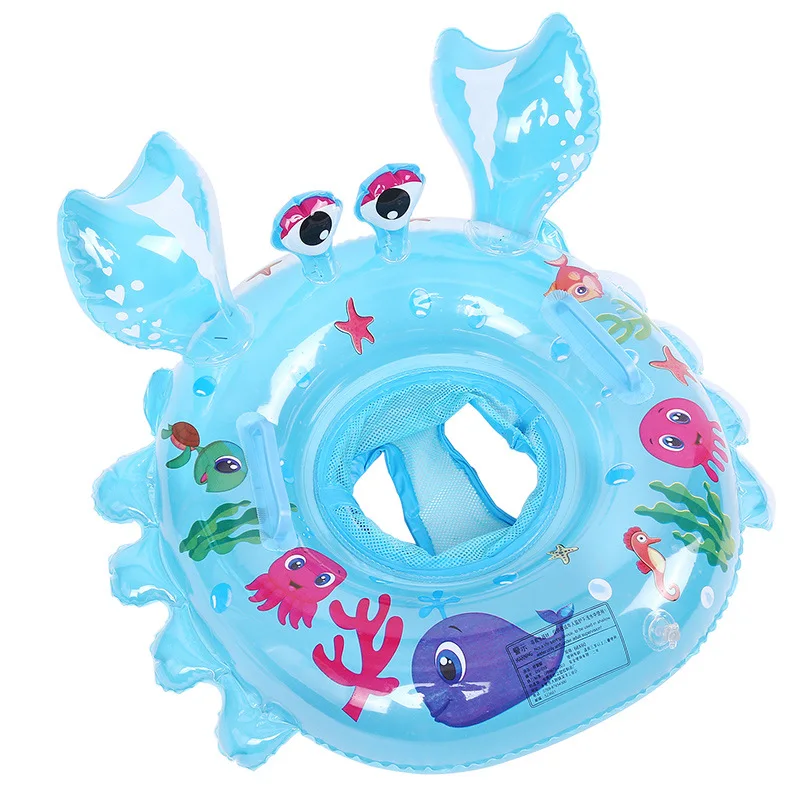 Crab Swim Ring For Babies 0-4 Years Old Swimming Rings Floaties Durable Non-Toxic Inflatable Floating Summer Holiday Bath Toy