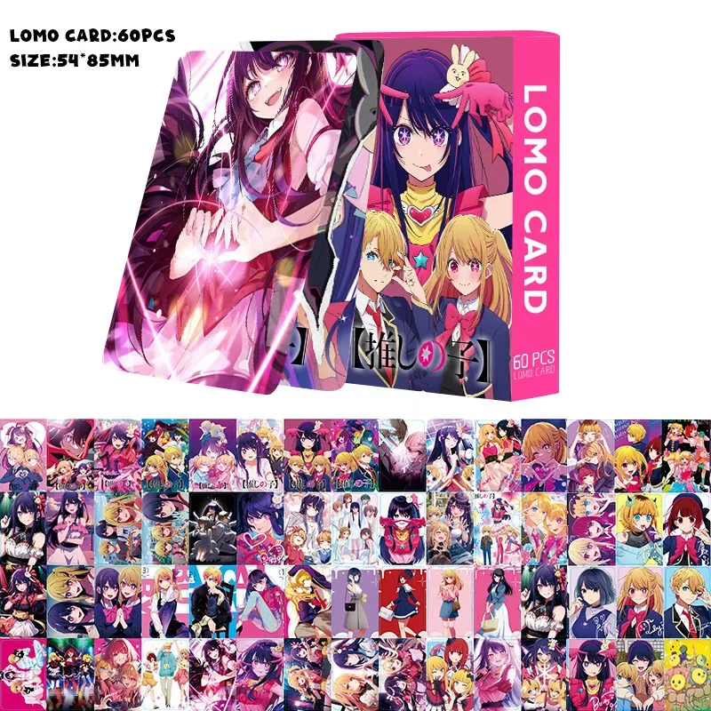 60pcs OSHI NO KO Hoshino Ai Lomo Card Anime Figure Akuamarin Rubii Picture Bookmarks Double-sided Kawaii Collection Card Gift