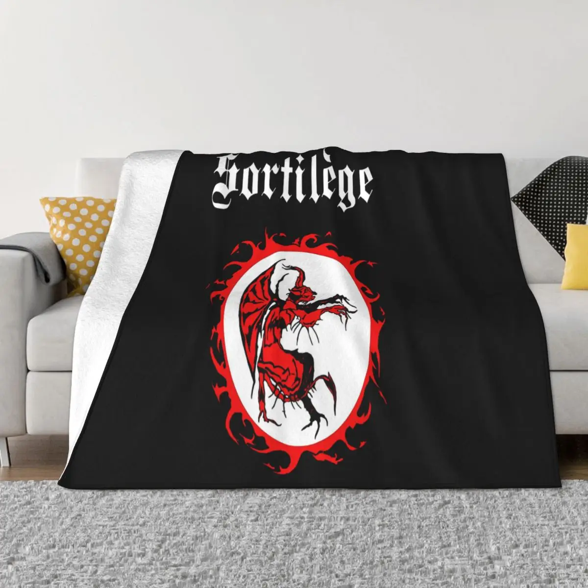

Sortilege 1983, черный логотип, все размеры, S 5XL, 100, хлопок, весна-осень, креативный дизайн, молодежное однотонное праздничное одеяло