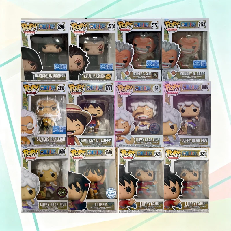 

FUNKO Pop Original One Piece Luffy Gear 5 Nika Form Laughing Rayleigh Zoro Action Figure Toys for Boys Girls Gift Collectible