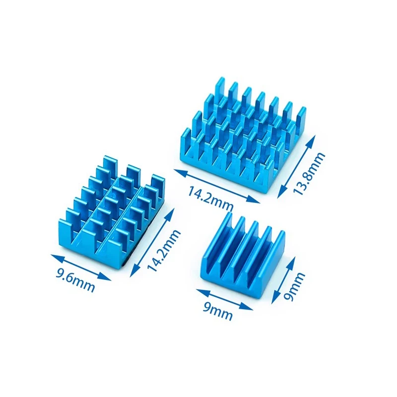 Untuk Raspberry Pi 4 penyerap panas 3 buah Raspberry Pi 4B aluminium Heatsink Radiator Kit pendingin pendingin untuk Raspberry Pi 4 Model B