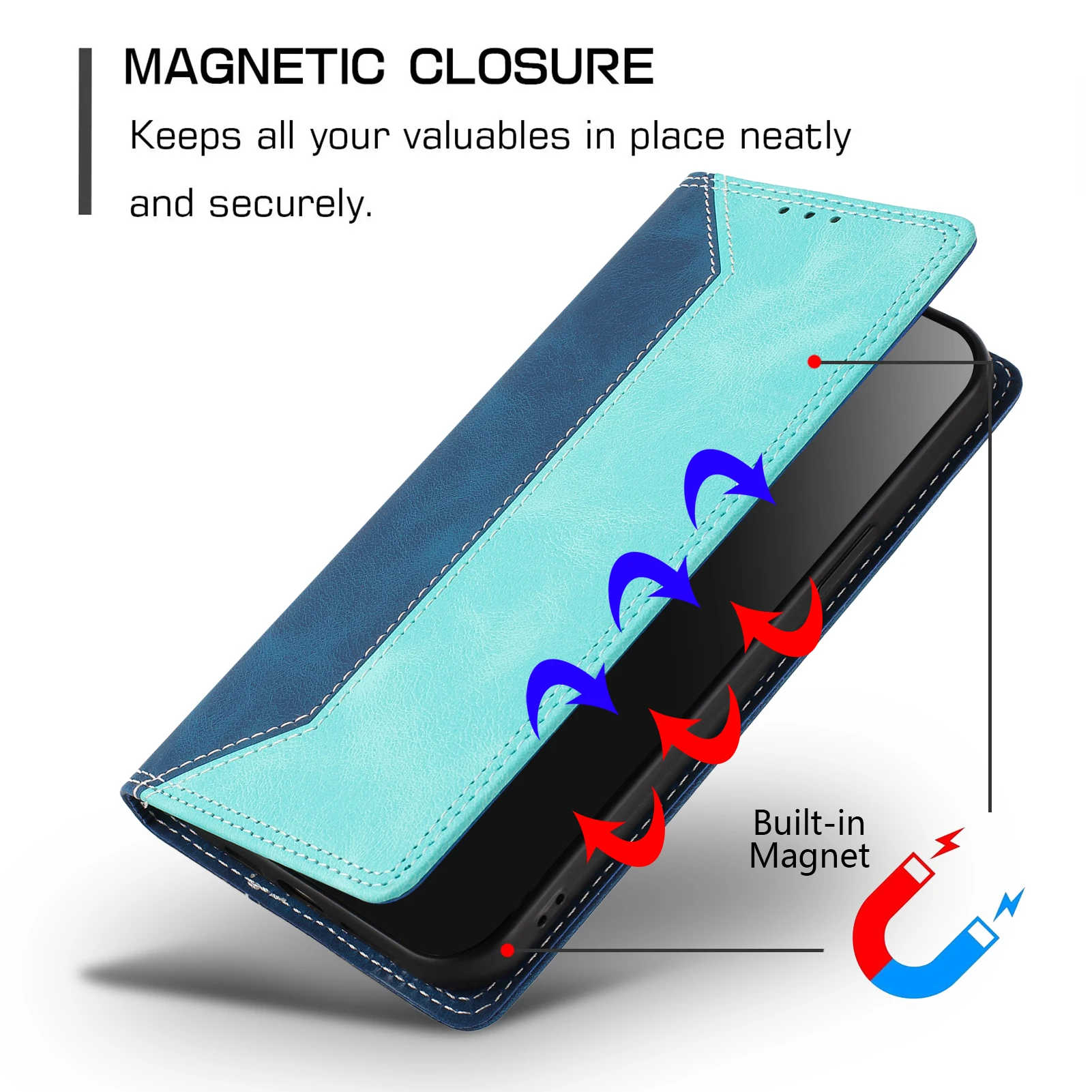 لصق الجلود المغناطيسي قضية الهاتف لسامسونج غالاكسي A17 A07 A56 A36 A26 A16 A55 A35 A25 A15 A54 A34 A24 A14 حالات الوجه غطاء