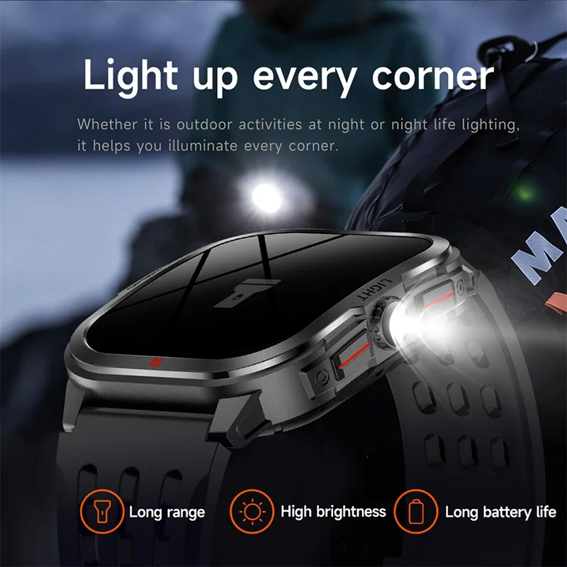 ألعاب القوى الرياضية في الهواء الطلق LED Men Smartwatch Men Bluetooth Call Smartwatch MultiSports Mode Health Monitor 3ATM Smart Watch Man (باللغة الإنجليزية)