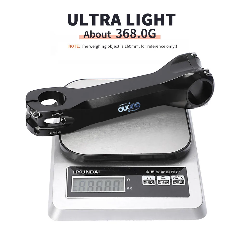 OUO 7075 Aluminum Long Bike Stem 160mm 6°