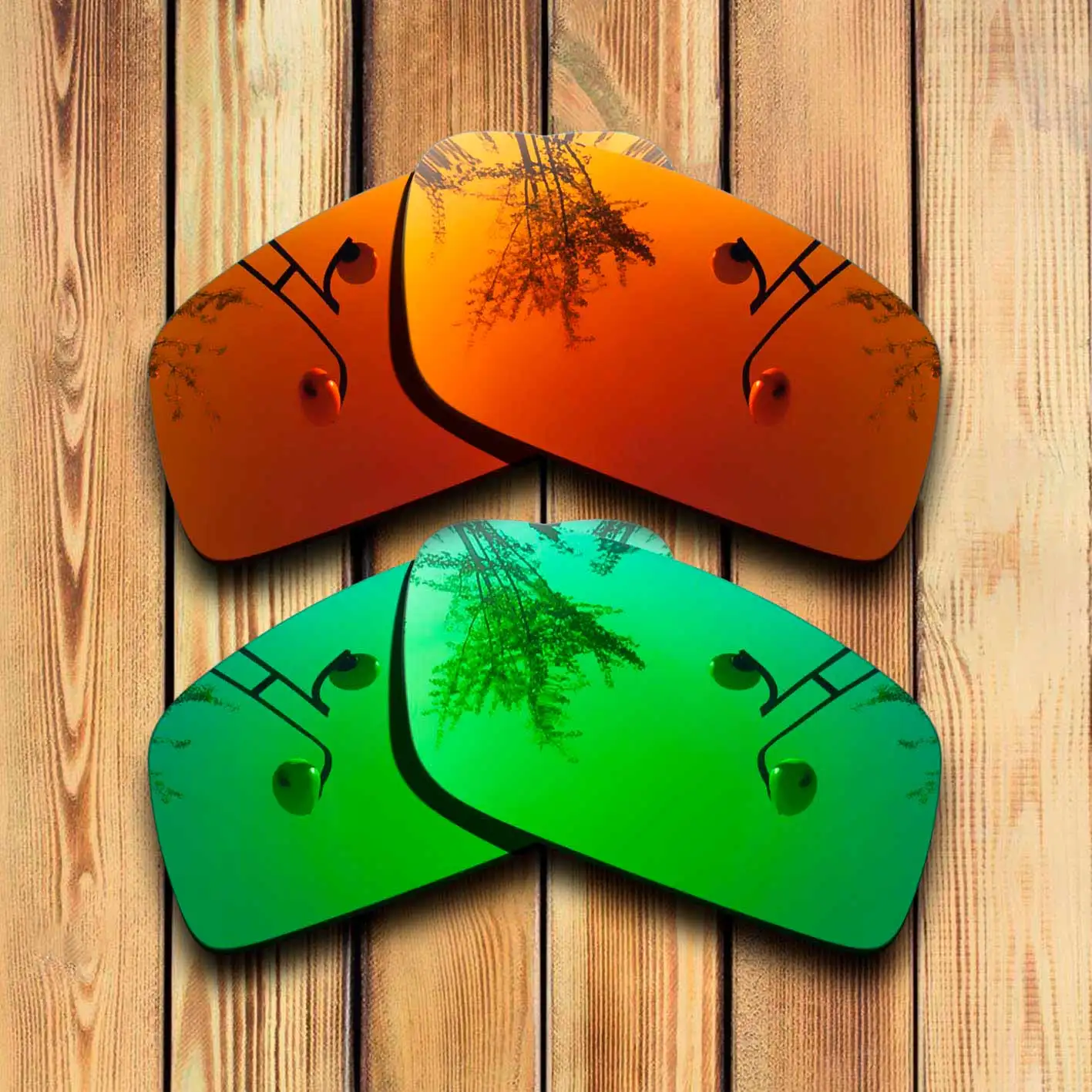 

100% Precisely Cut Polarized Replacement Lenses for Twitch Sunglasses Red& Green Combine Options