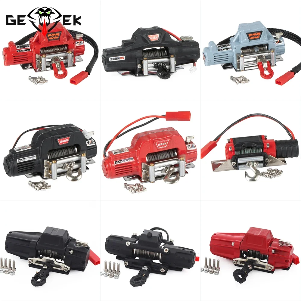 Skalowana metalowa wyciągarka i bezprzewodowy zestaw zdalnego sterowania do gąsienic 1/10 1/8 RC Axial SCX10 TRX4 TRX6 RGT 86190 Redcat GEN8 Yikong