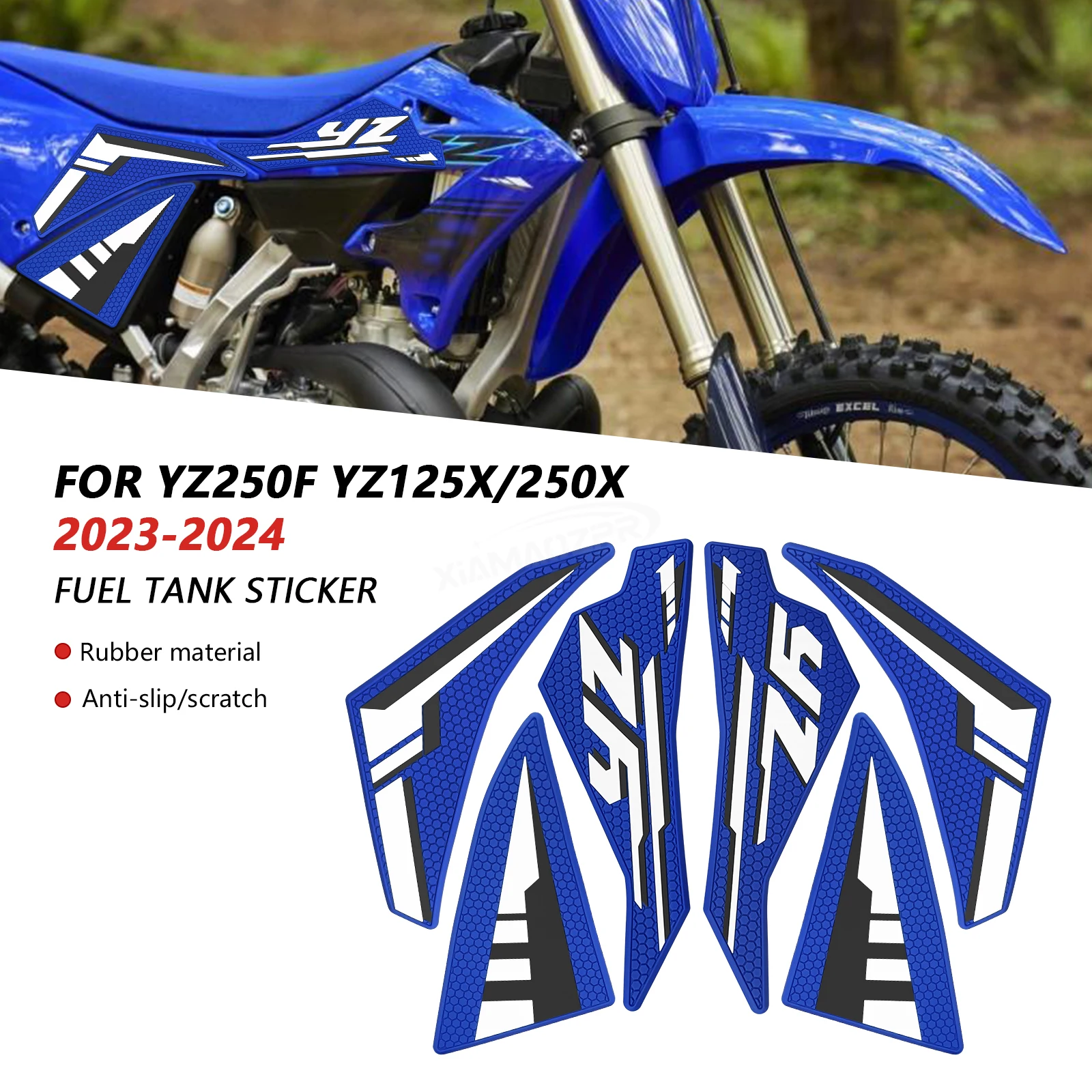

For Yamaha YZ250F YZ125X YZ250X 2023-2024 New motorcycle fuel tank pad anti-slip side fuel tank sticker fuel tank traction pad