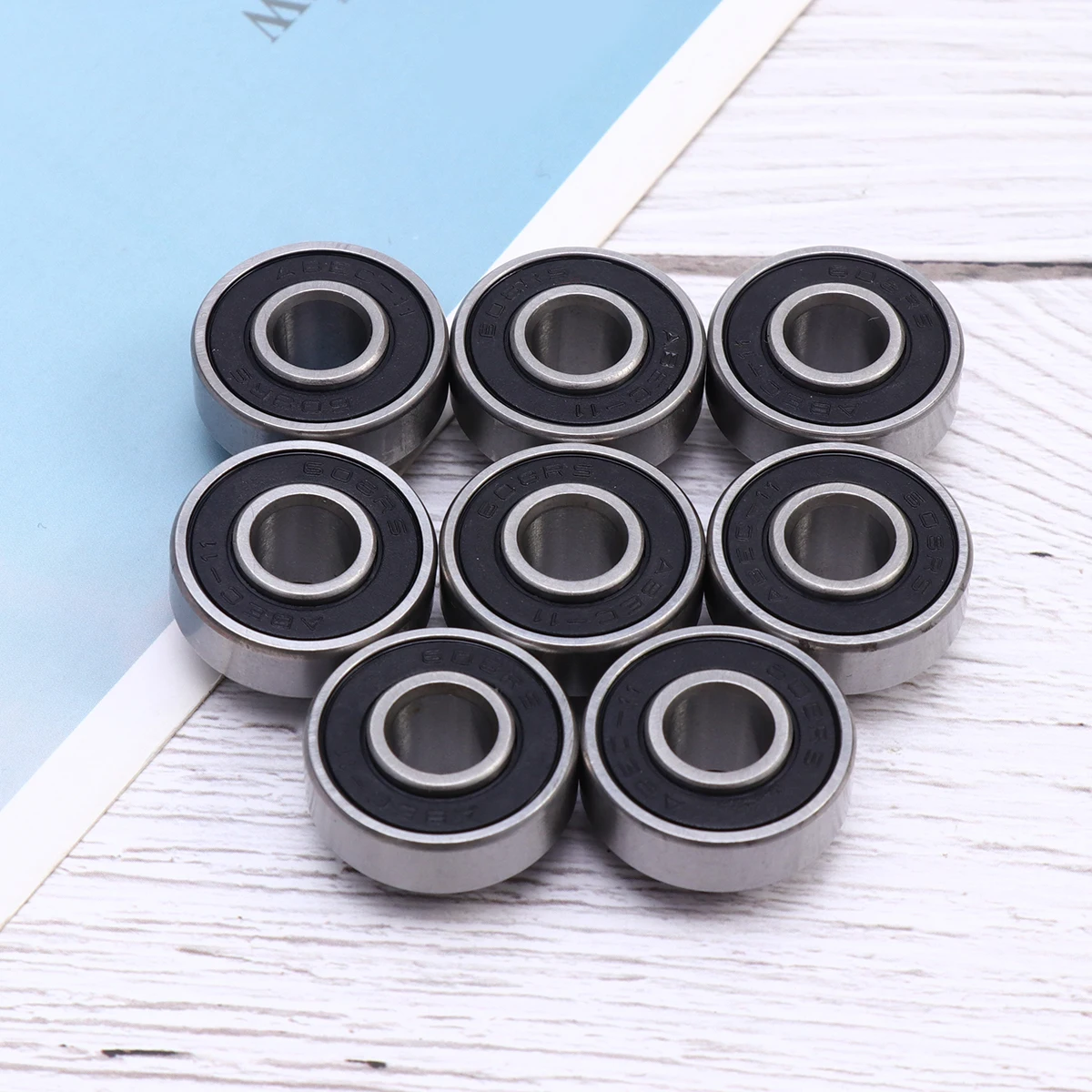 

8 Pcs Long Plate Bearings Roller Rolling Board Skateboard Small for Black Speed Skates High Precision