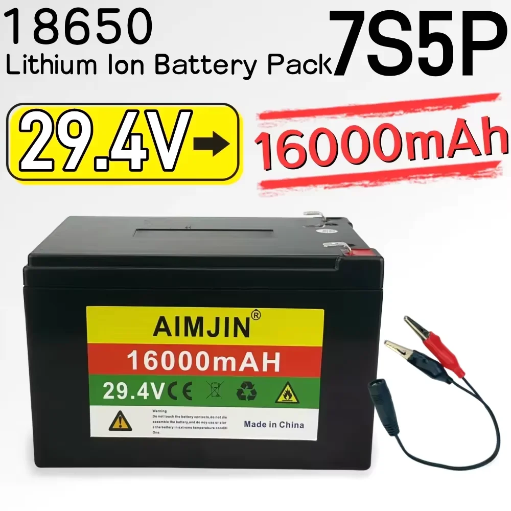 

7S5P Battery Pack 29.4V 16000mAh 18650 Lithium ion Battery with BMS for Various Tools