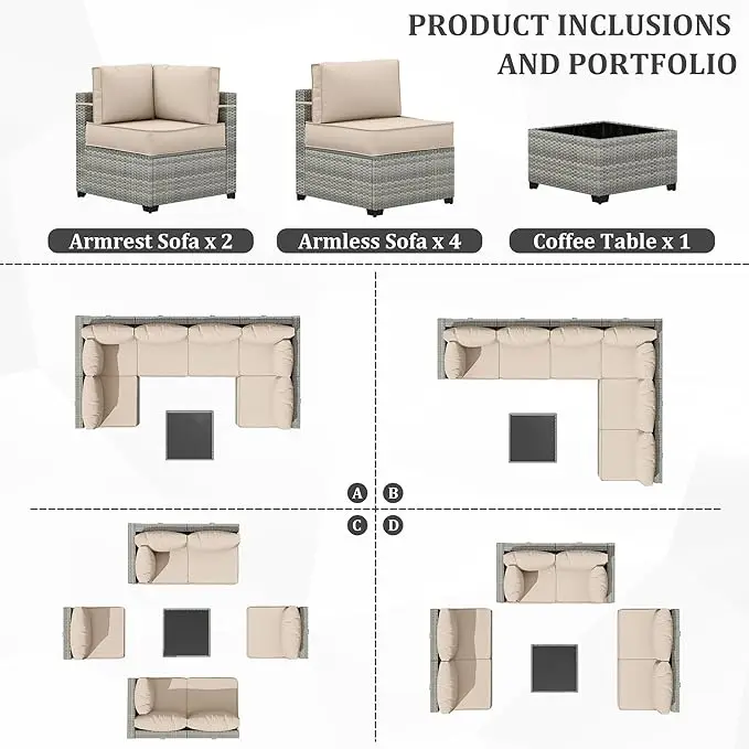 Outdoor Patio Furniture Set with 5