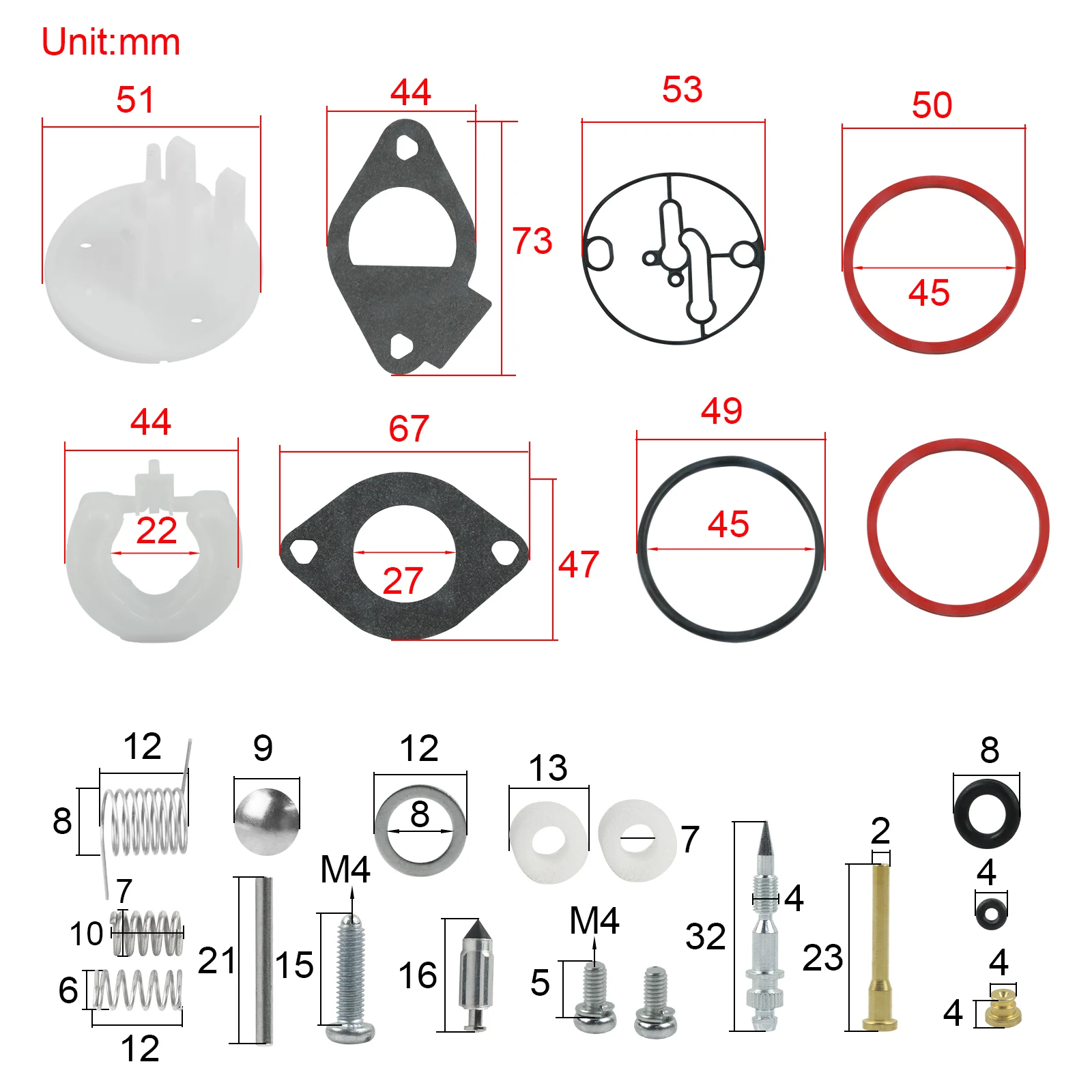 Carburetor Repair Kit Carb Rebuild for Briggs & Stratton Nikki Carbs Mower 11HP-19HP Engine 698787 790032 699900 699521 792369