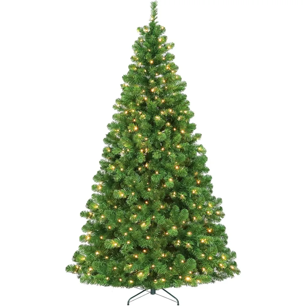 

6-Foot Hykolity Pre-lit Christmas Tree with 551 PVC Tips and 300 Warm White LEDs, Featuring Easy Assembly and Metal Stand