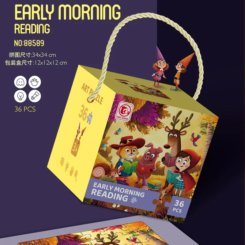 

36 Piece Montessori Puzzle Baby Toys Cartoon Animal Jigsaw 3D Puzzle Game Early Learning Educational Toys For Children Gift