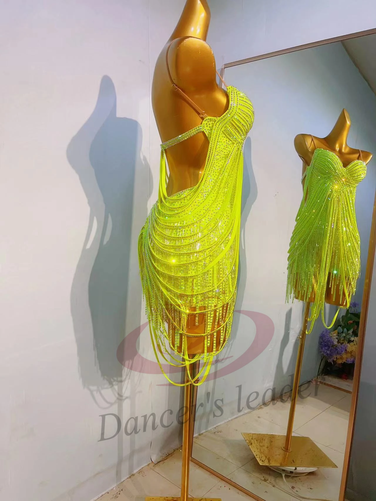 Vestido profesional de baile latino para mujer, ropa profesional de alta gama personalizada, Super Flash, Samba colgante para escenario de adulto