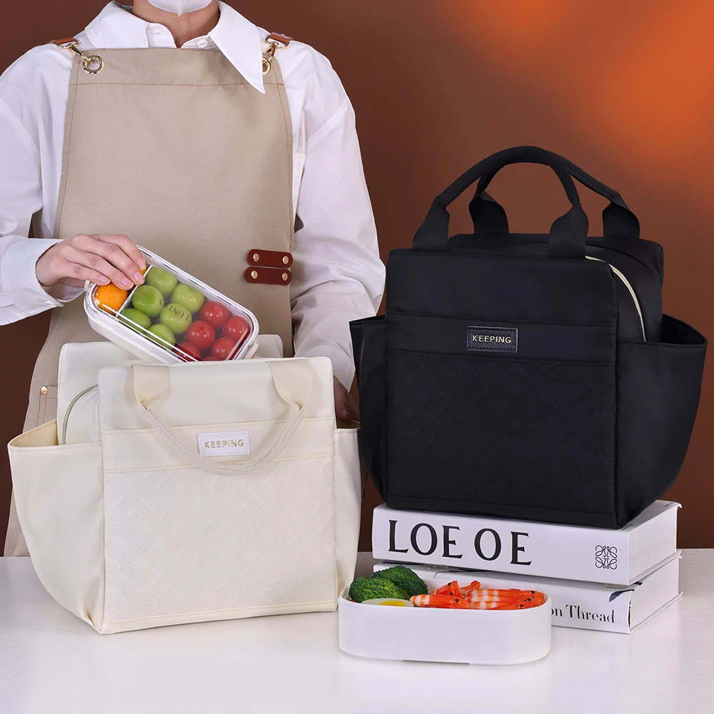 

High Capacity Insulation Student Lunch Bag Office Handheld Aluminum Foil Insulation Bag Fresh Keeping Refrigerated Ice Bag