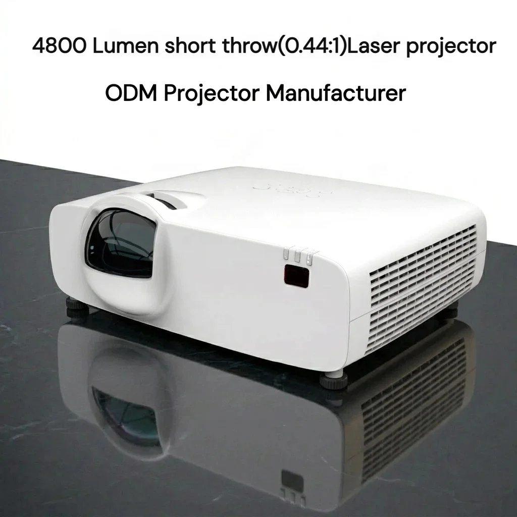Short Throw Projector 0.44:1 3LCD 4800 Lumens WUXGA Laser Projector for Indoor Golf Simulator School Classroom