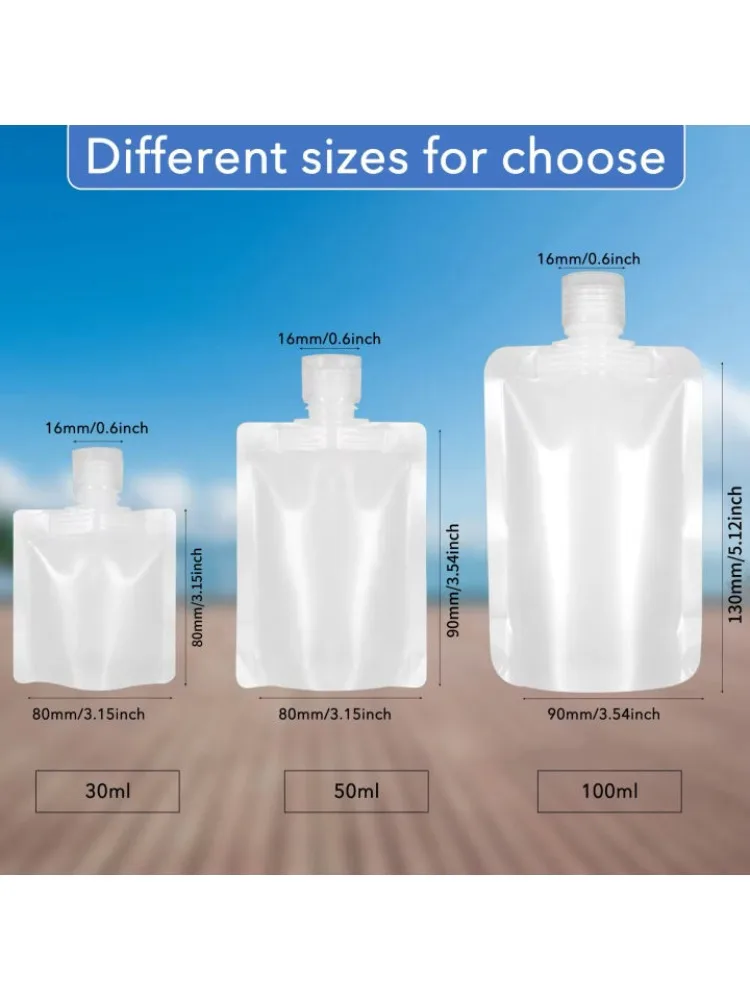 Sac distributeur 30/50/100ml, sac d'emballage de voyage pour Lotion liquide, réutilisable, anti-fuite pour shampoing, stockage de cosmétiques, taille du conteneur