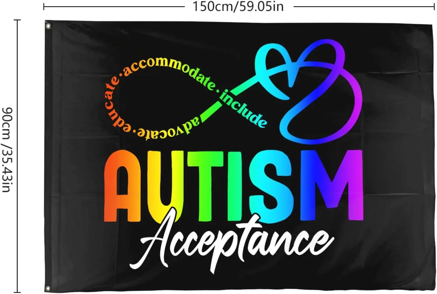Flagicts 100% Polyester Autism Awareness Acceptance Infinity Symbol Flag
