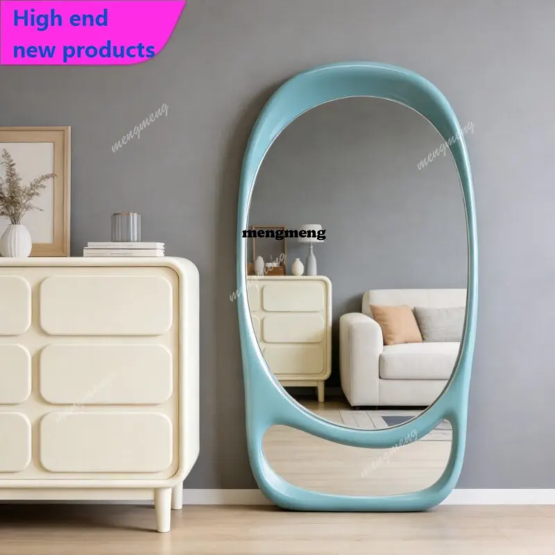 A68Modern minimalist floor mirror art style high-end full-body mirror home cloakroom bedroom fitting mirror