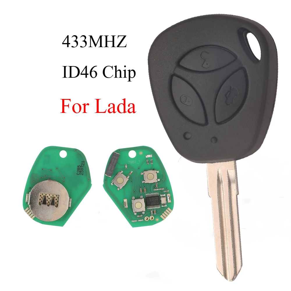 

jingyuqin ID46Chip 433MHZ Smart Remote Car Key Fob For Lada Granta Priora Vesta X-Ray XRay Sedan Sport Kalina Control Full key