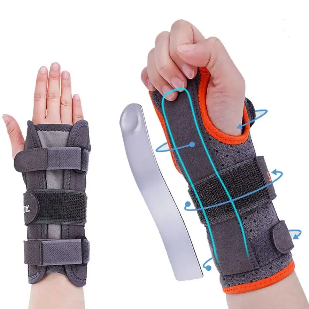 New Nylon Polyester Wrist Brace Carpal Orange Grey Fracture Tunnel Protector Hand Brace Men Women