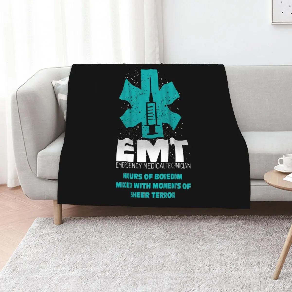 Emergency Medical Technician EMT First Responder Shirt Throw Blanket Soft Plaid for sofa Furrys Bed Sofa Multi-Purpose Blankets