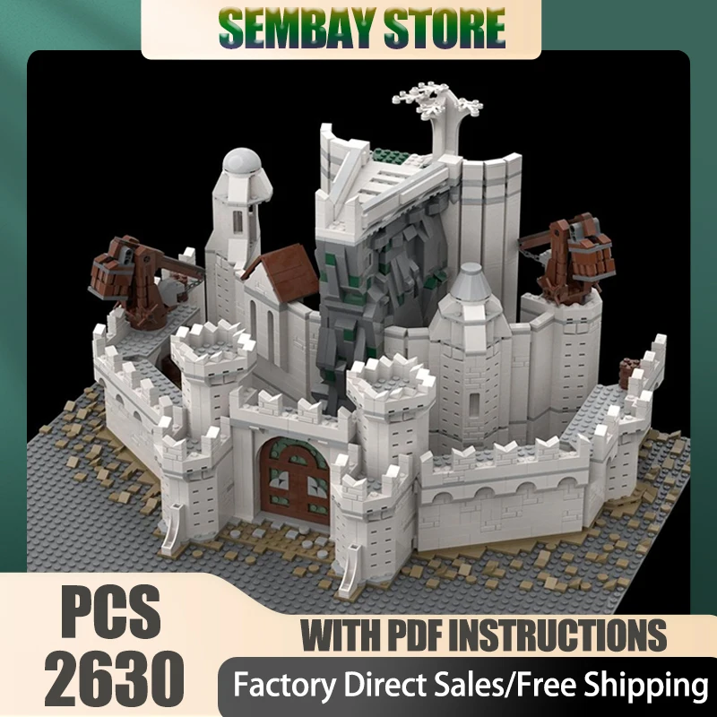 خواتم سحرية نموذج Moc اللبنات قلعة المدينة البيضاء نموذج التكنولوجيا الطوب لتقوم بها بنفسك تجميع ألعاب قلعة العطلة الشهيرة هدية #1
