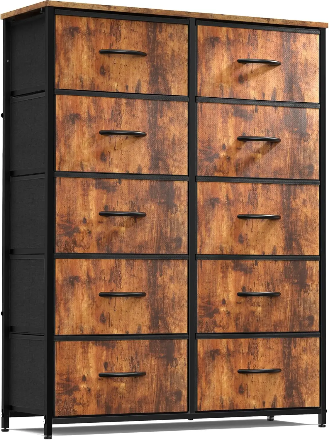 

Dresser for Bedroom Fabric Dresser with 10 Drawers Tall Double Dresser Chest of Drawers for Closet Living Room Sturdy Steel Fram