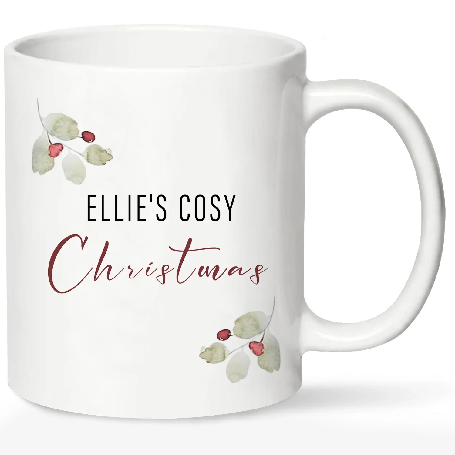 ELLIE'S COSY Christmas Ceramic Mug 320ML Customized Coffee Mug,Party Cups for Home Office Table Centerpieces Housewarming Gift.