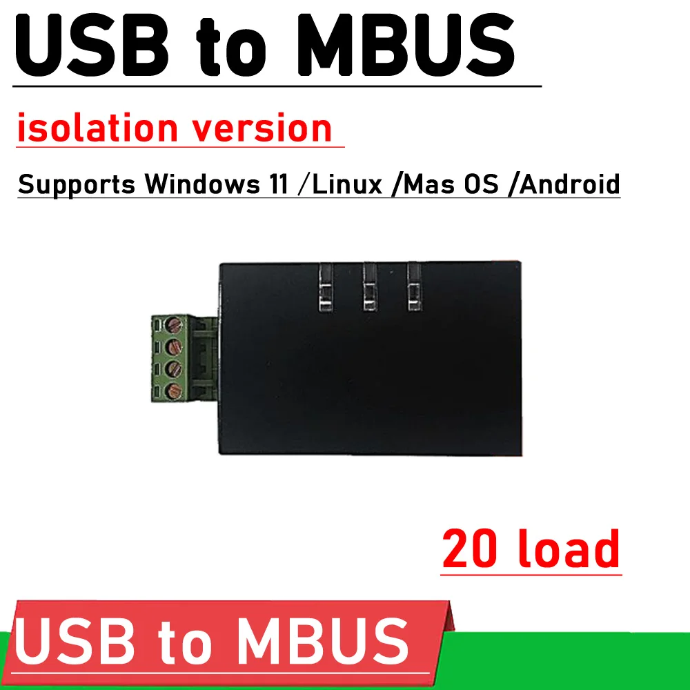 

isolation USB to MBUS host meter reading M-BUS data debugging communication for Smart energy water heat meter