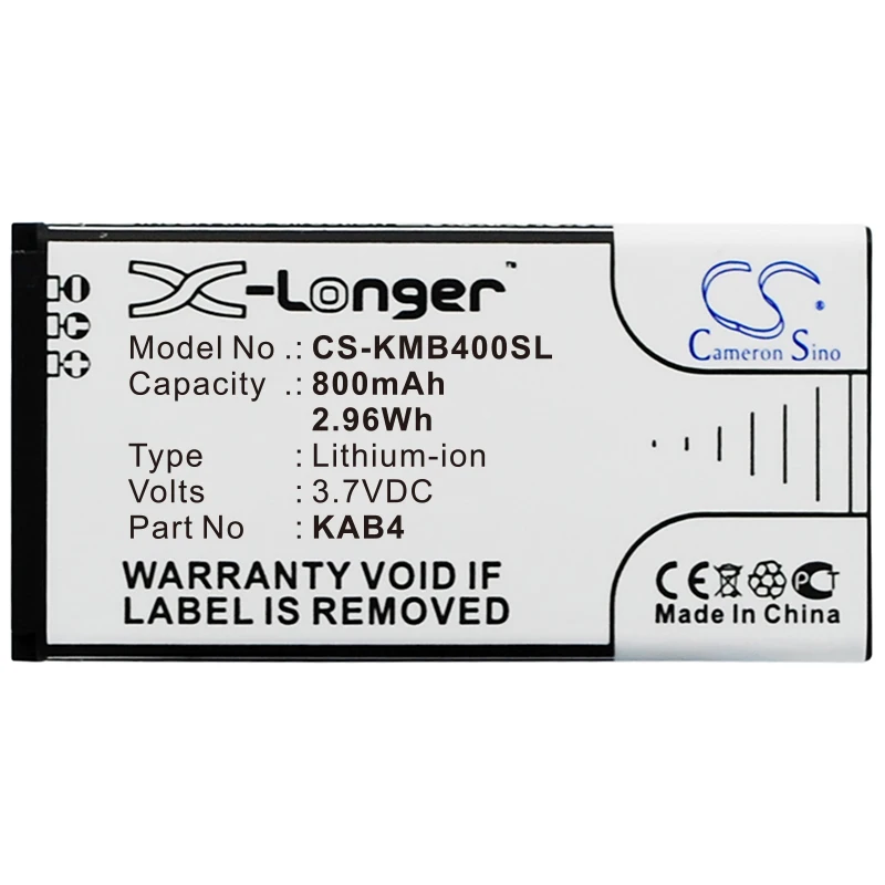 

Cameron Sino 800mAh Battery For KAZAM:KAB4,KAB4-AAABA005026,Life B4,Maxcom:MM720,MM720BB,MM721BB,MM721,MM721 3G,--800mAh/2.96Wh