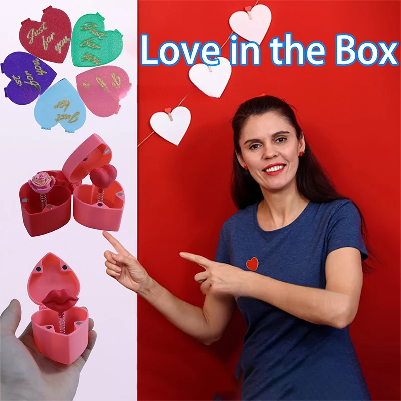 Love Rose Surprise Gift Box,3D Printed Red Heart In A Surprise Pop Up Gift Box,Prank Gift,Birthday And Valentine's Day Gifts