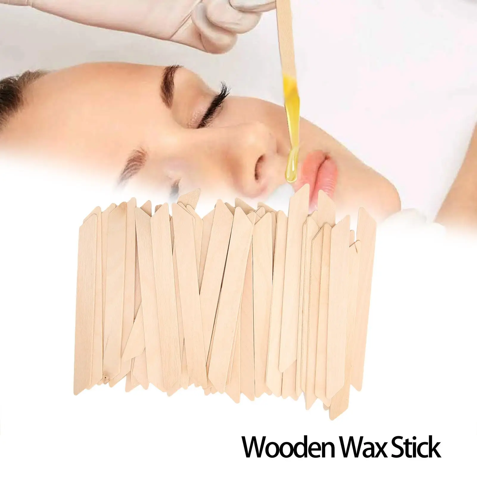 50 قطعة من ملعقة الشمع الخشبية لأداة إزالة شعر الوجه وذراع الساق