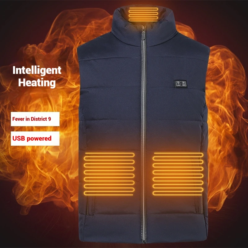 

9 Zone USB Heating Vest for Men Women Smart Electric Temperature Control Winter Thermal Underwear Outdoor Warm Jacket