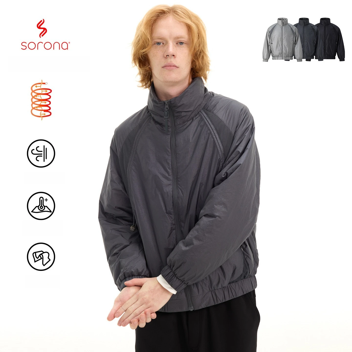 

Легкая флисовая ветрозащитная и теплая свободная толстая хлопковая куртка унисекс 3M Sorona на осень и зиму