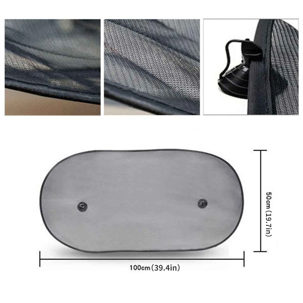 1pc/2pcs  Sun Shade Vehicle Shield Visor Protection Back Car Window Shade Mesh Sunshade Screen Heat Insulation UV Protection