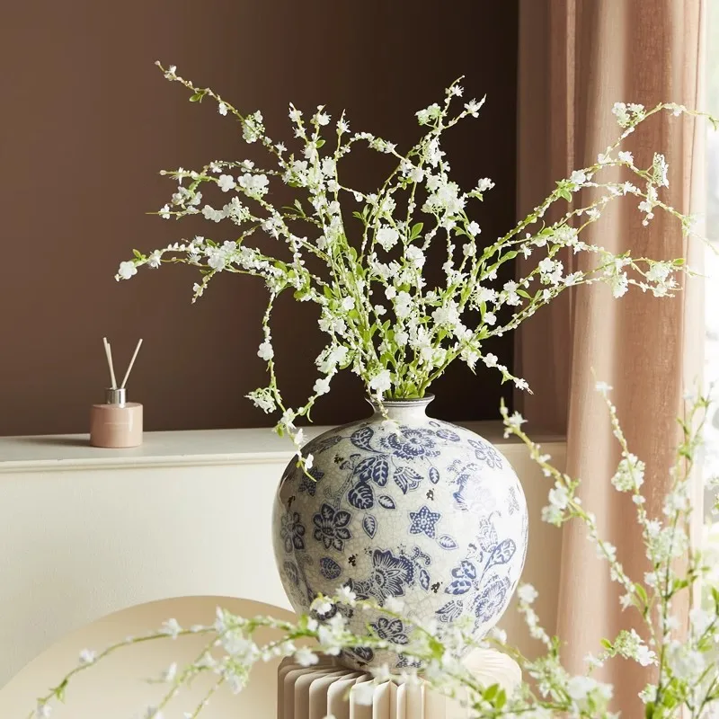 115CM Artificial Snow Willow Flower Living Room Dining Table Decoration Ornaments Artificial Plant Photography Props